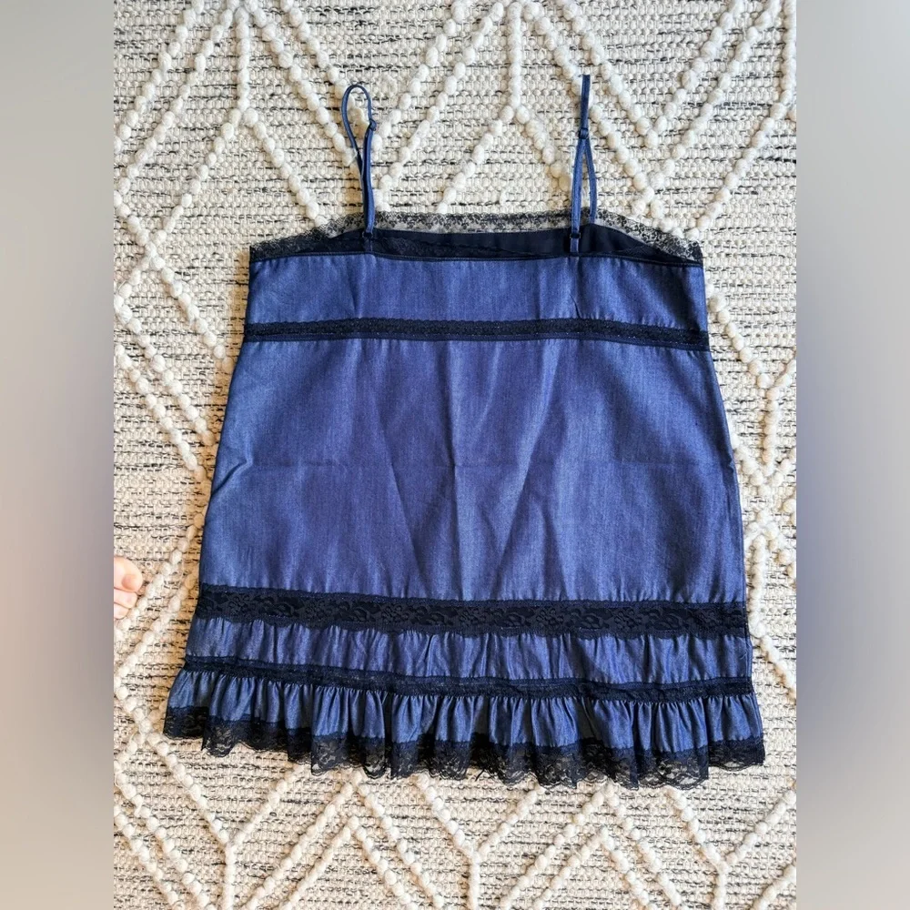 Revolve Gold Hawk Lace Trim Cotton Camisole Size Small NWOT